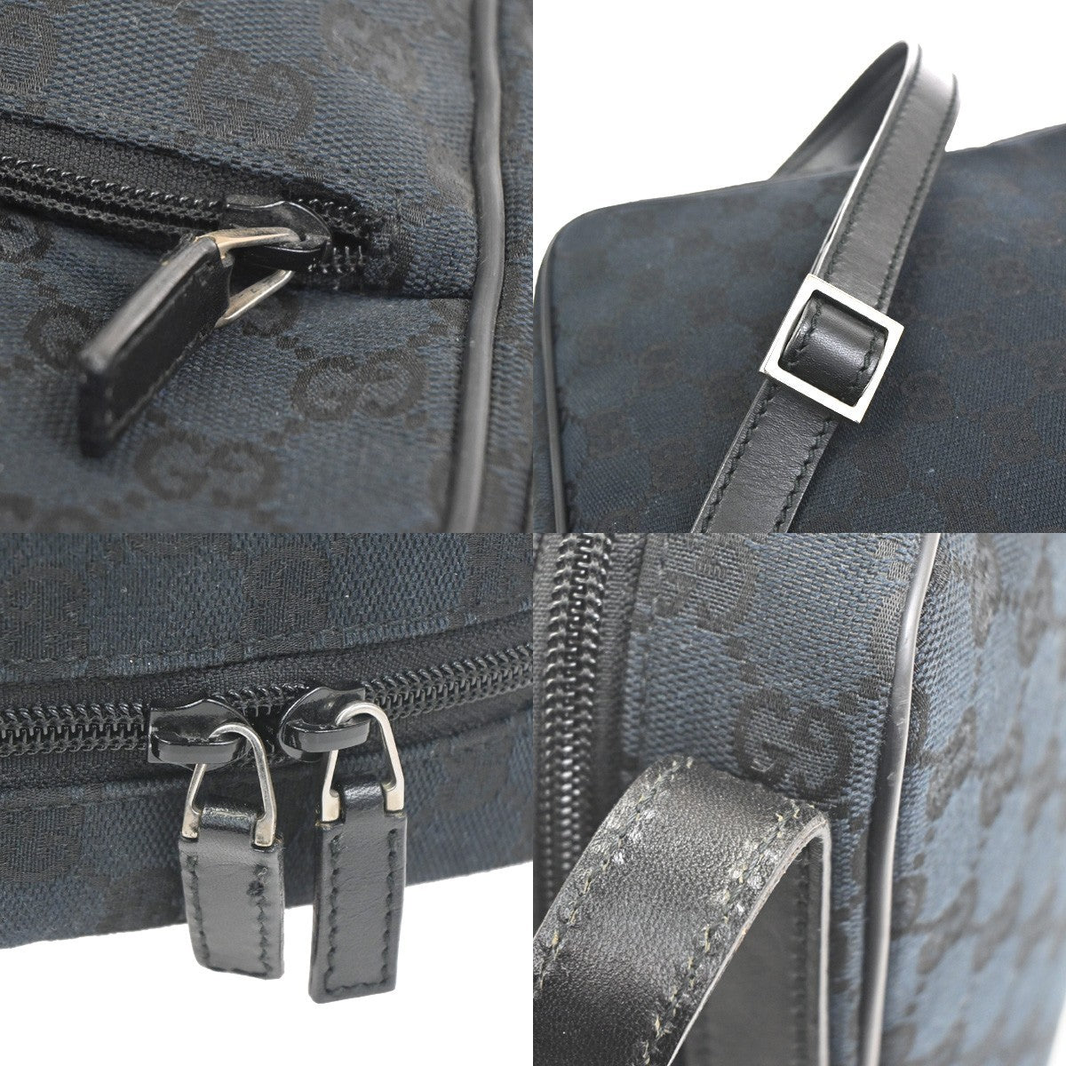 GUCCI Logo GG Pattern Cross Body Shoulder Bag Canvas Leather BE BK Italy 67CA766