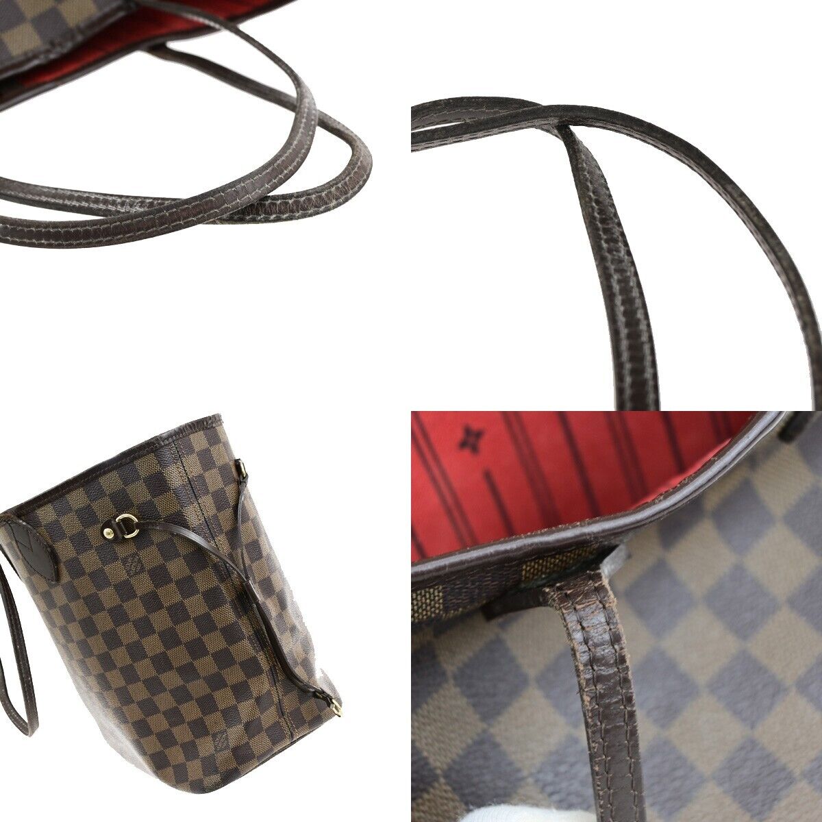 LOUIS VUITTON Neverfull MM Shoulder Bag Damier Ebene Leather BN N51105 78EC989