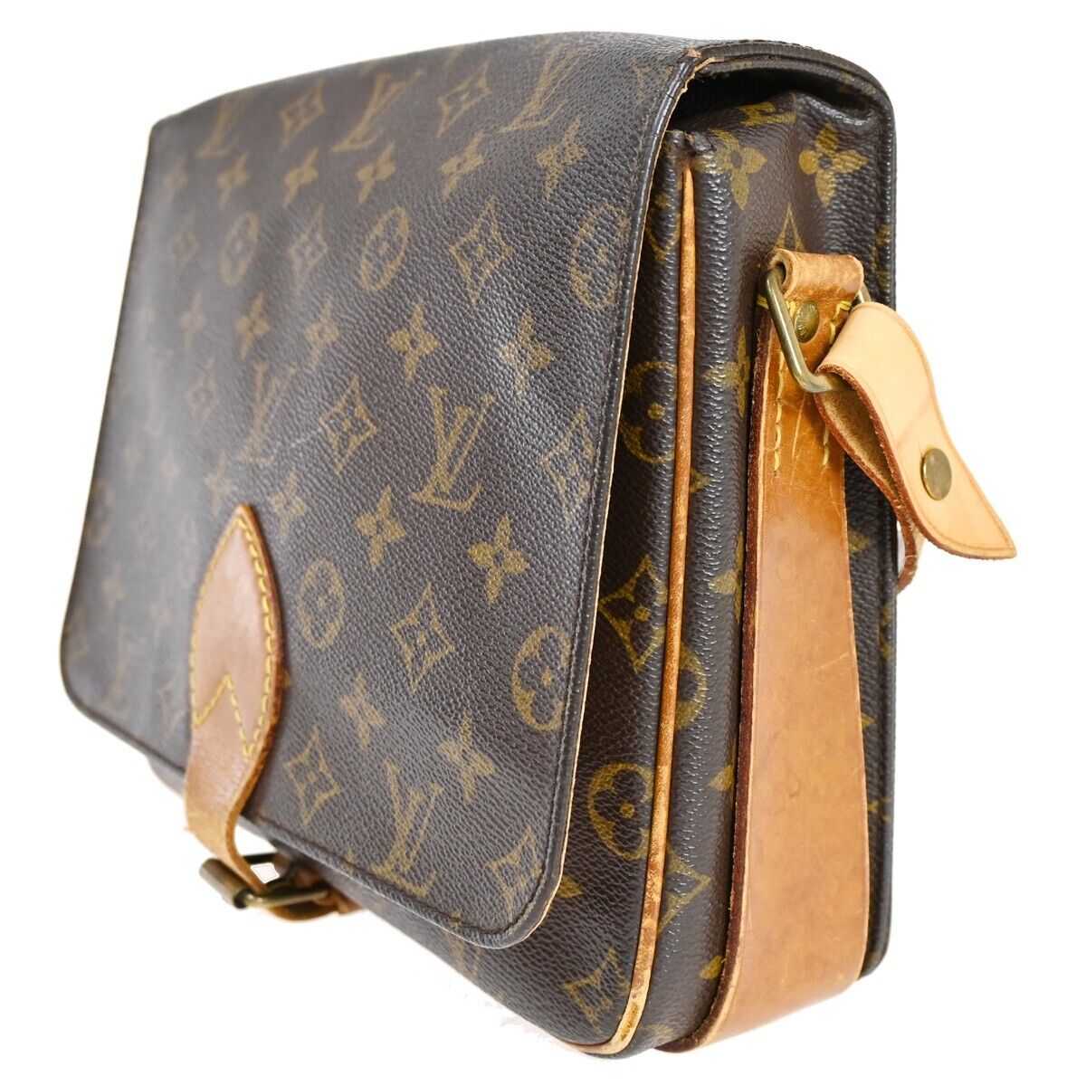 LOUIS VUITTON Cartouchiere GM Shoulder Bag Monogram Leather Brown M51252 32YG820
