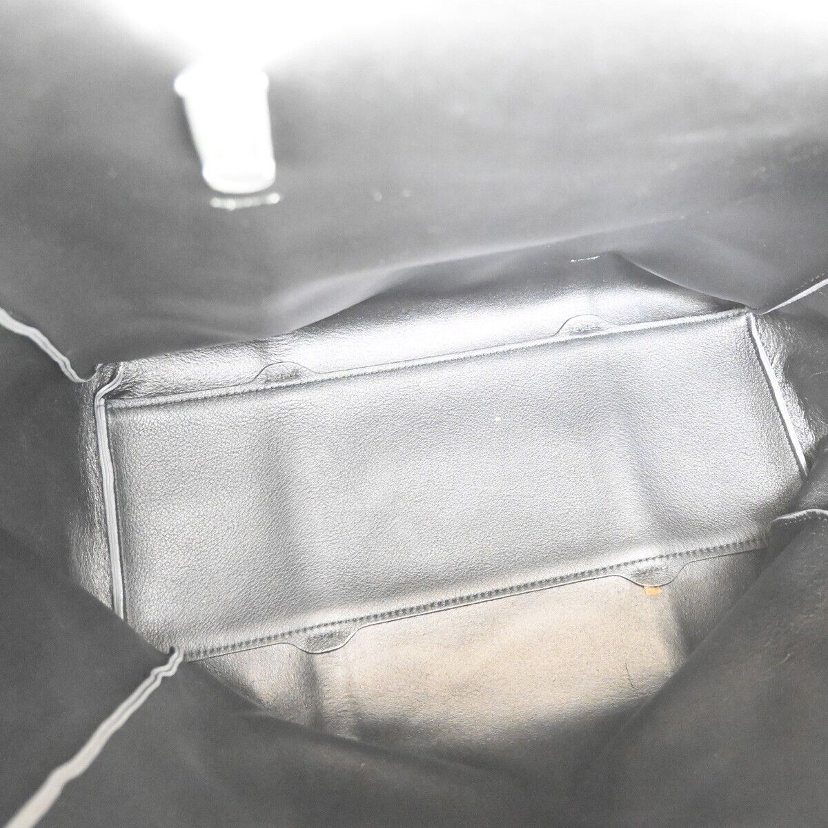 BALENCIAGA Logo Tote Bag Shoulder Bag Leather Gray White Italy 34SH327