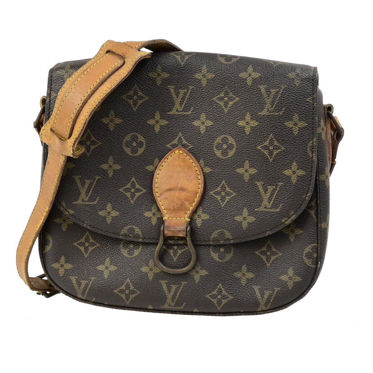 LOUIS VUITTON Saint Cloud GM Shoulder Bag Monogram Leather Brown M51242 64YG538