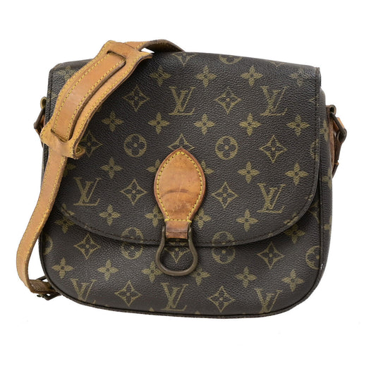 LOUIS VUITTON Saint Cloud GM Shoulder Bag Monogram Leather Brown M51242 64YG538
