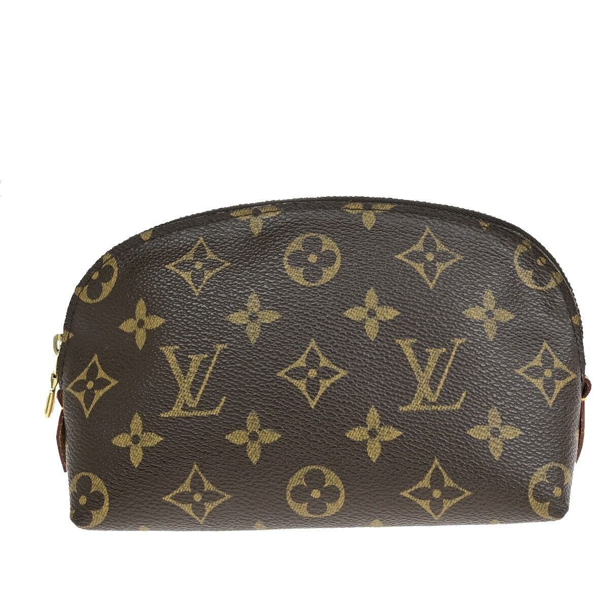 LOUIS VUITTON Pochette Cosmetic Pouch Monogram Leather Brown BN M47515 76EB750