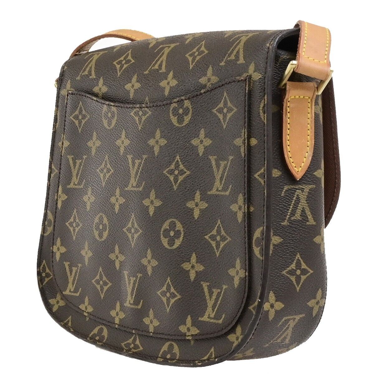 LOUIS VUITTON Saint Cloud GM Shoulder Bag Monogram Leather Brown M51242 70ED490