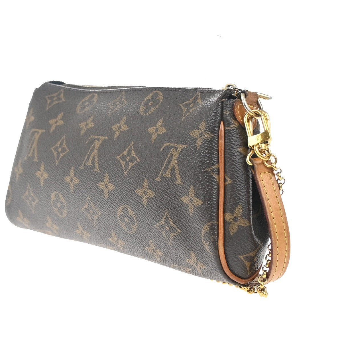 LOUIS VUITTON Eva 2Way Chain Shoulder Bag Monogram Leather Brown M95567 96KC617