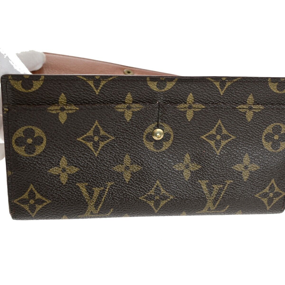LOUIS VUITTON 4 Set Long Bifold Wallet Purse Monogram Leather Brown 36YF005
