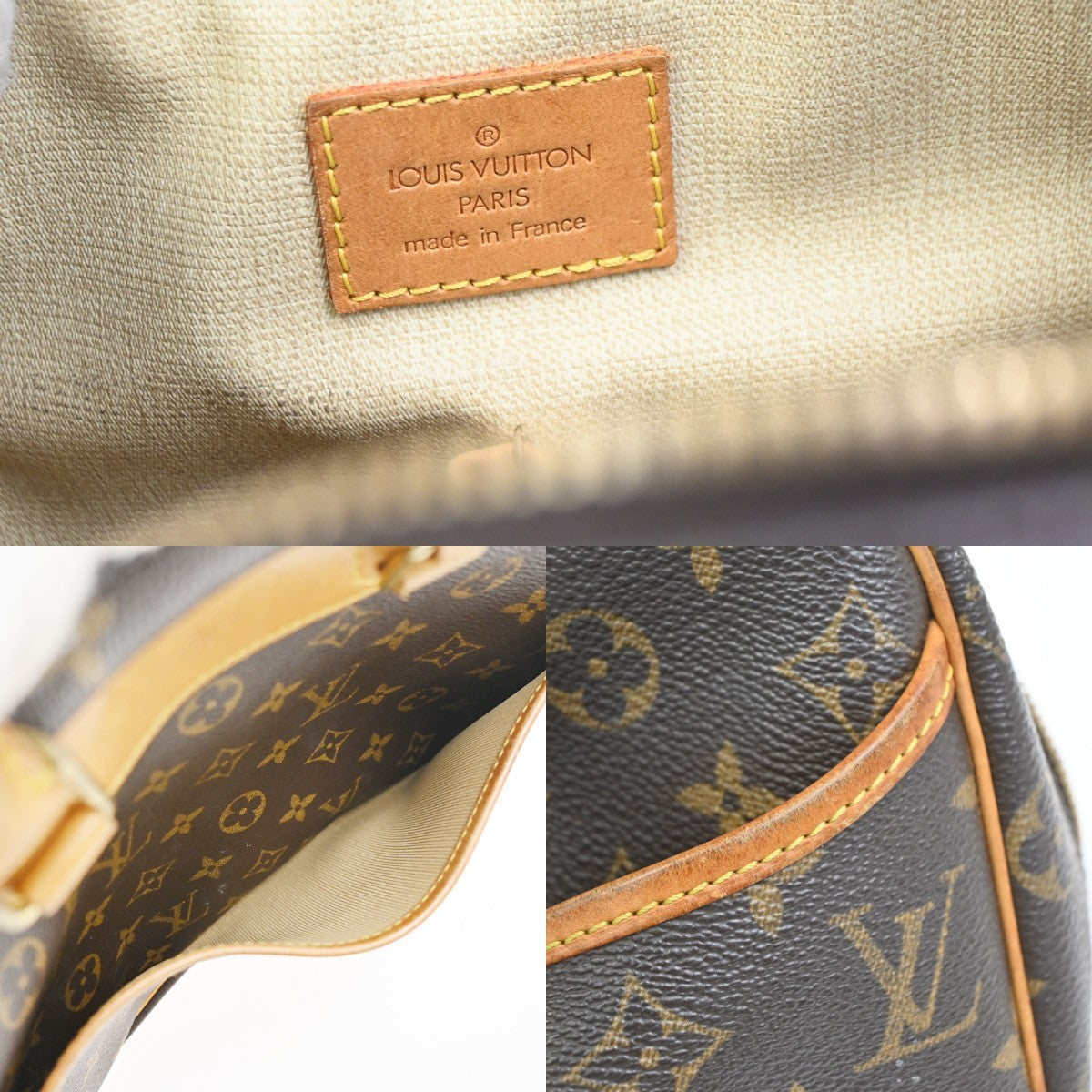 LOUIS VUITTON LV Logo Trouville Hand Bag Monogram Leather Brown M42228 85YH889
