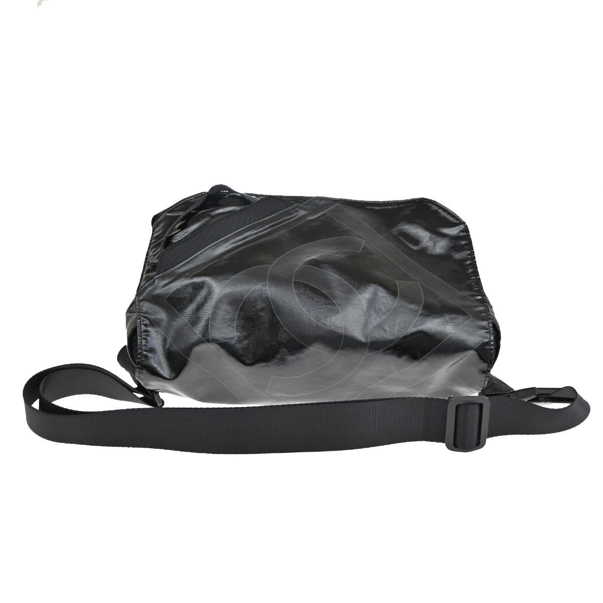 CHANEL Sports CC Logo Crossbody Shoulder Bag Coating Canvas Nylon BK 689RL125