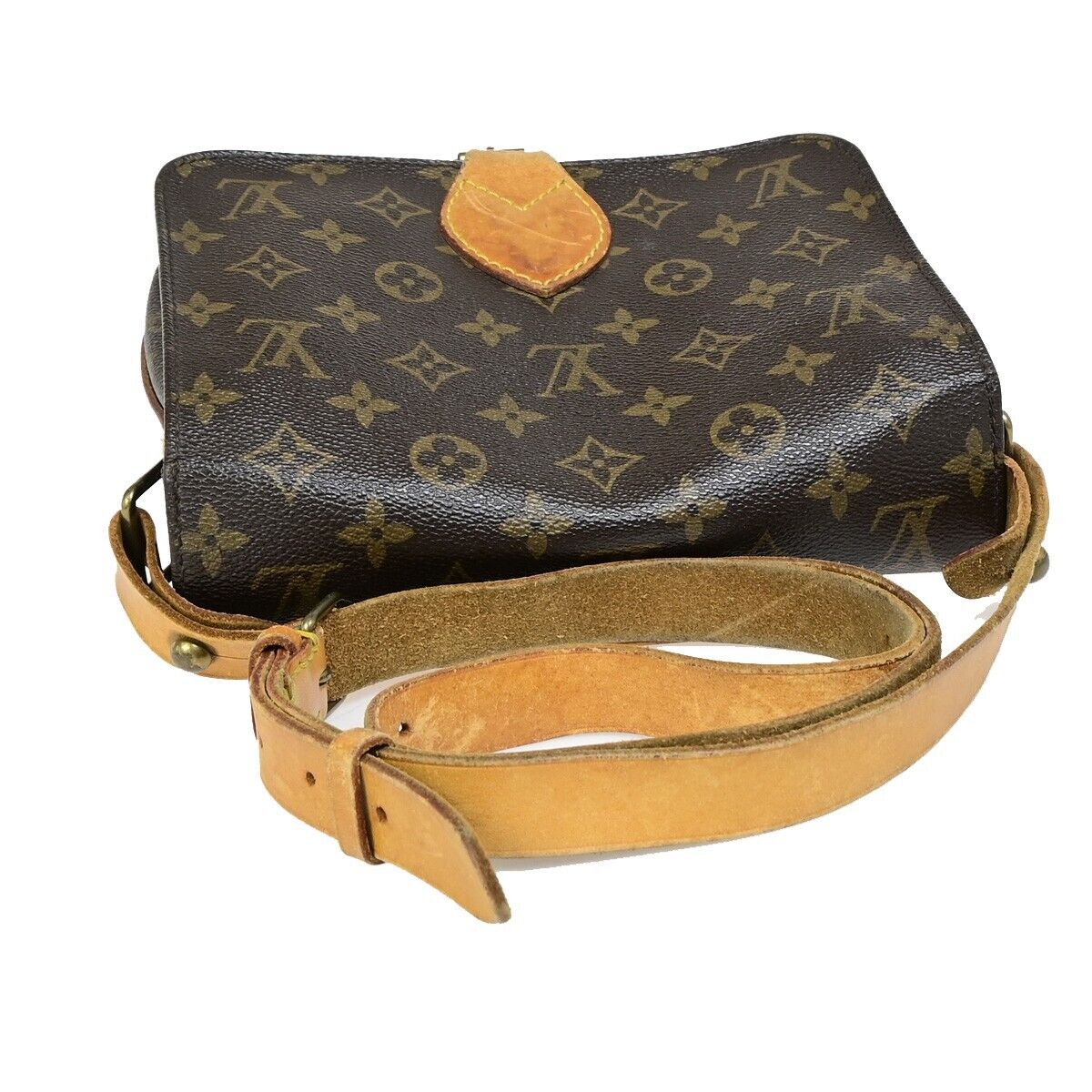 LOUIS VUITTON Cartouchiere MM Shoulder Bag Monogram Leather Brown M51253 36EB598