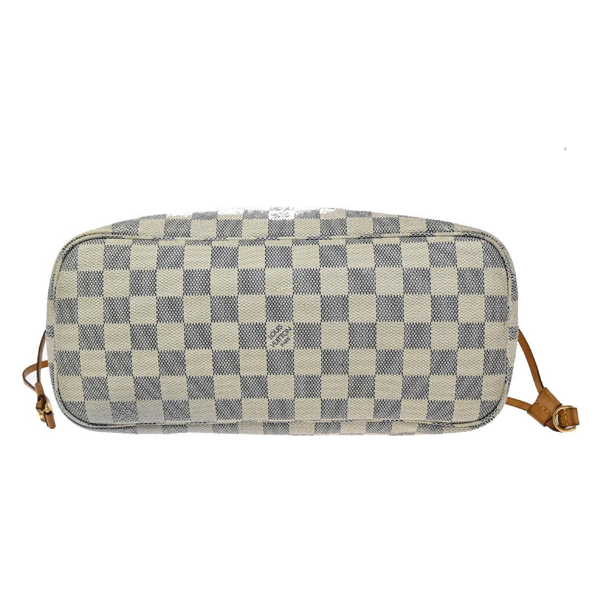LOUIS VUITTON Neverfull PM Shoulder Tote Bag Damier Azur Leather N51110 72KB598