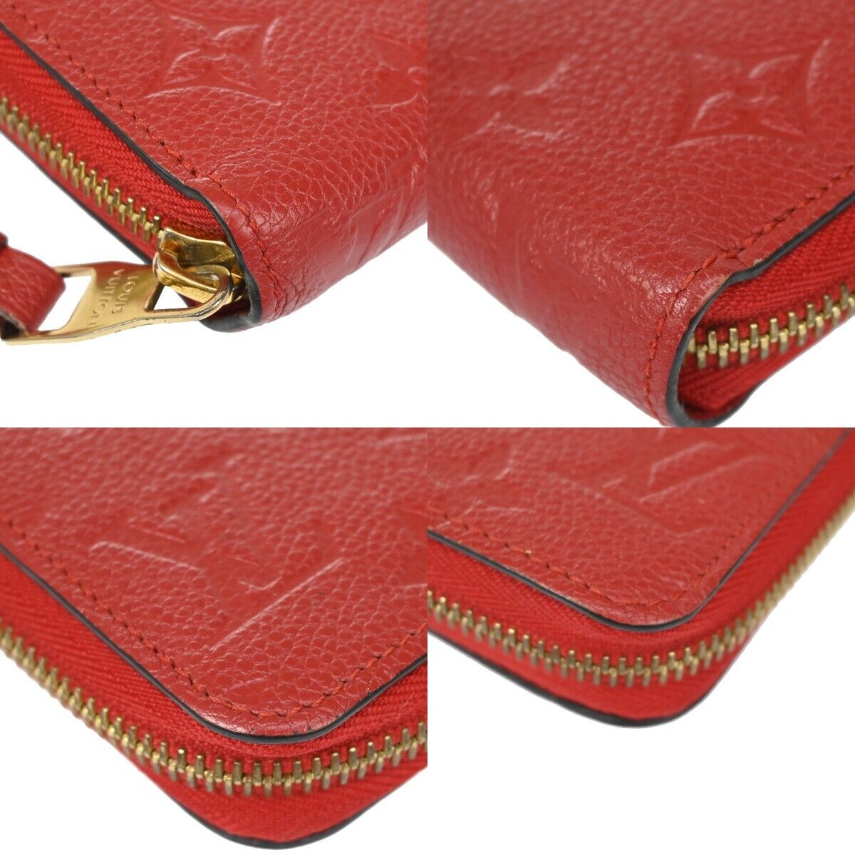 LOUIS VUITTON Zippy Wallet Long Monogram Empreinte Leather Red M60547 70SH120