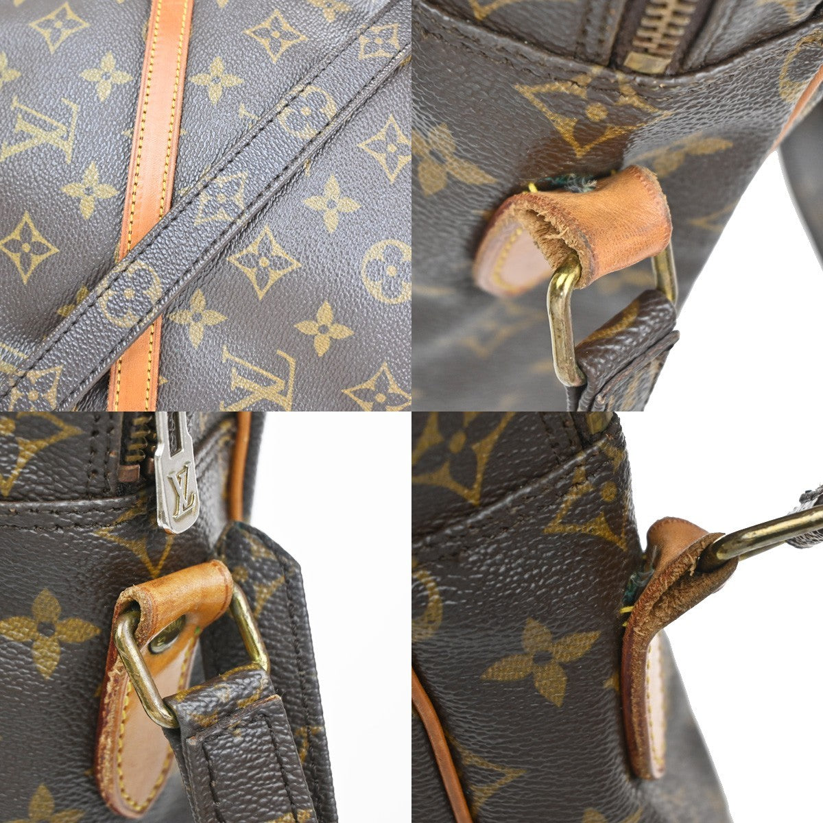 LOUIS VUITTON Logo Danube MM Shoulder Bag Monogram Leather Brown M45264 32CA866