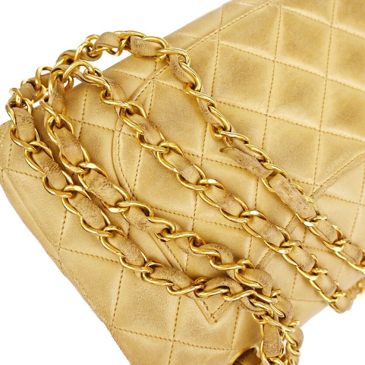 CHANEL CC Double Flap Paris Matelasse 23 Chain Shoulder Bag Leather BE 361RH385