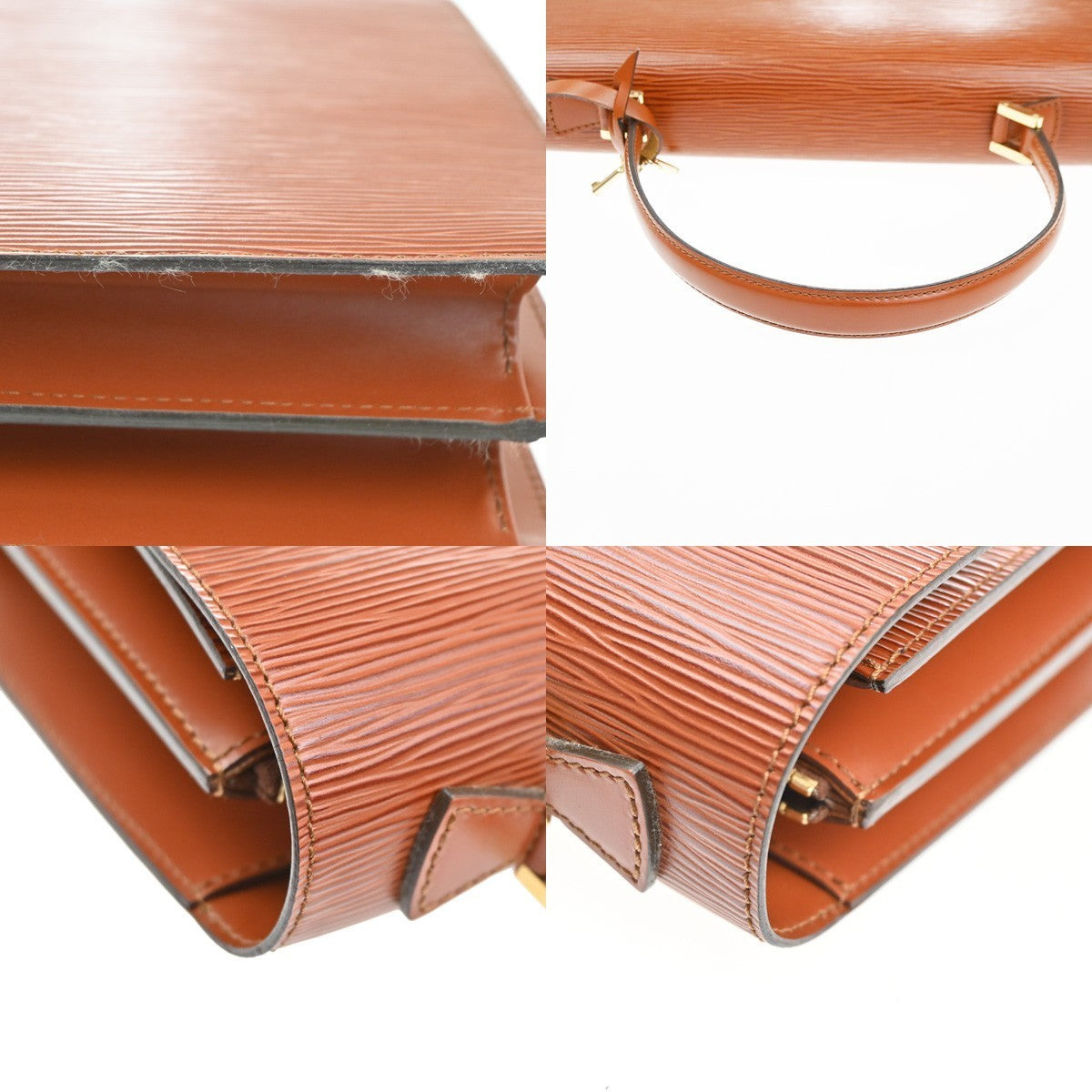 LOUIS VUITTON Concorde Hand Bag Epi Leather Brown Gold France M52133 85CA714