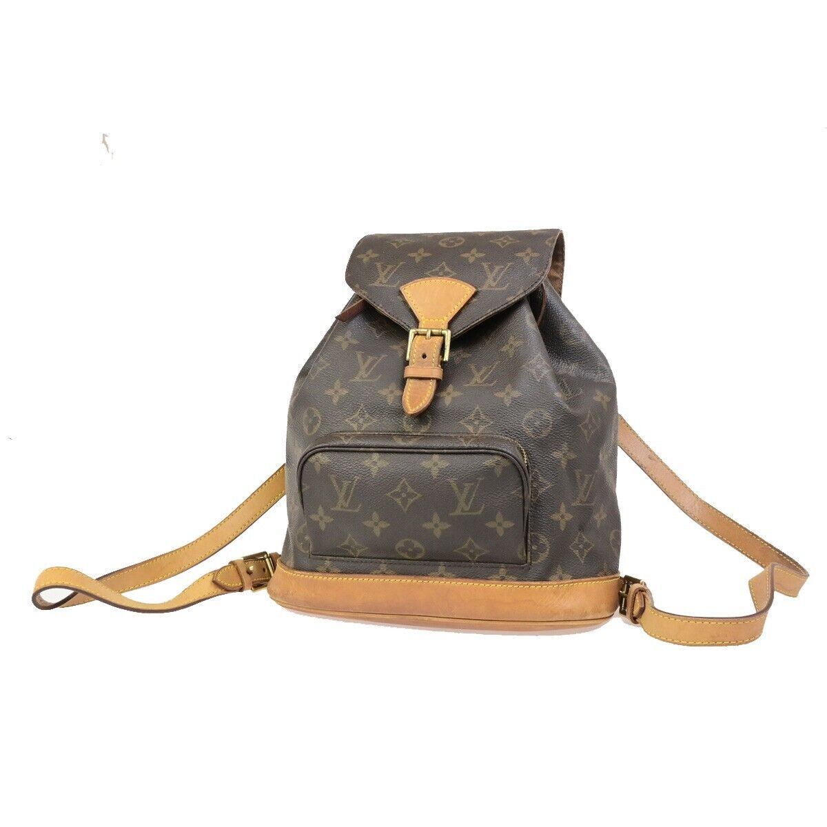 LOUIS VUITTON Montsouris MM Backpack Bag Monogram Leather Brown M51136 77ED313