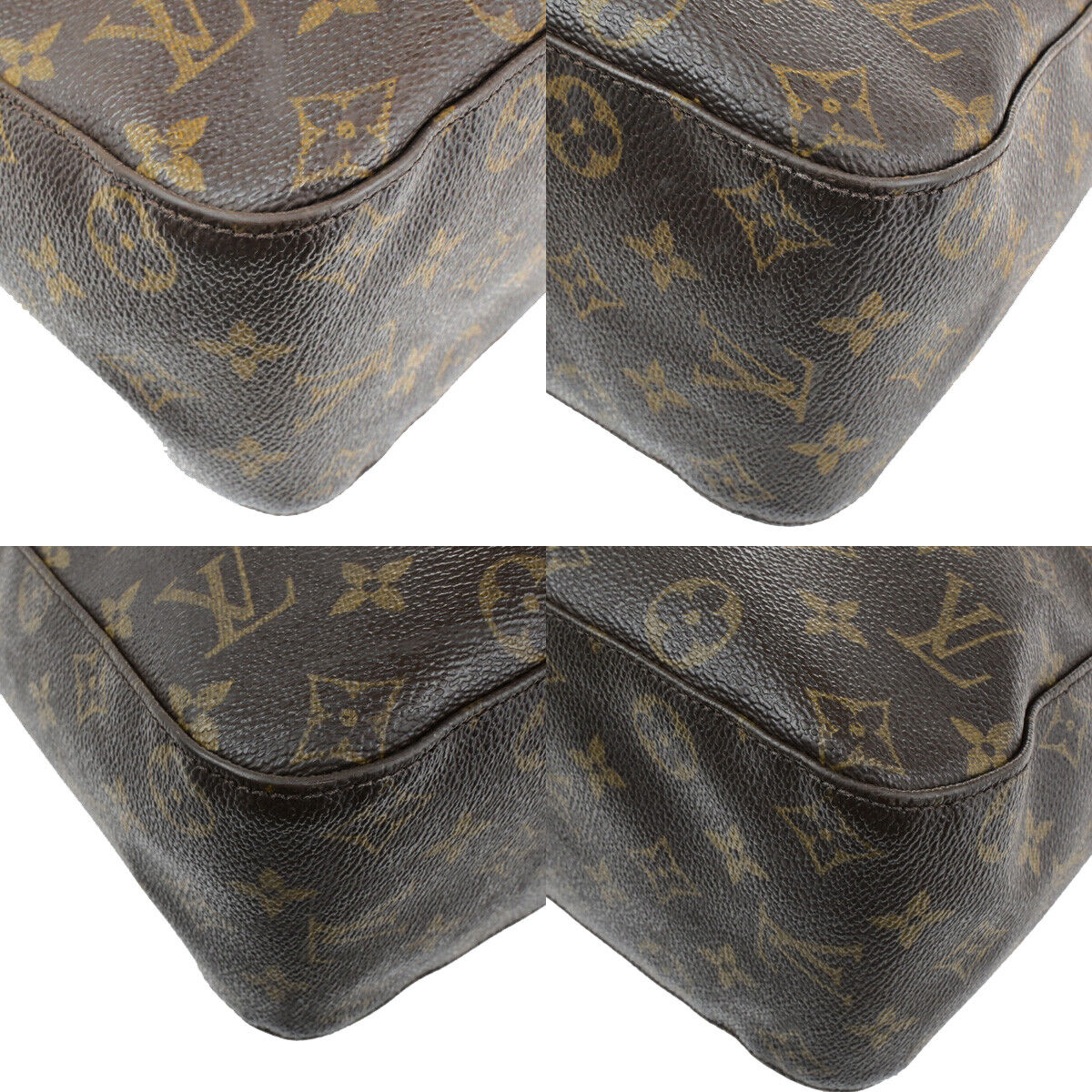 LOUIS VUITTON Logo Looping GM Shoulder Bag Monogram Leather Brown M51145 31SJ620