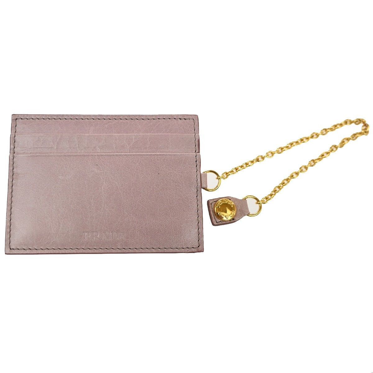 PRADA Logo Bifold Flap Long Wallet  Quilted Leather Pink Beige GHW Italy 01KD035