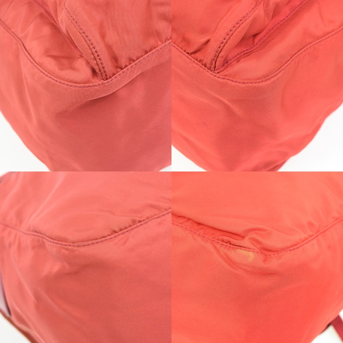 PRADA Logo Tessuto Messenger Shoulder Bag Nylon Leather Red SHW Italy 30KD109