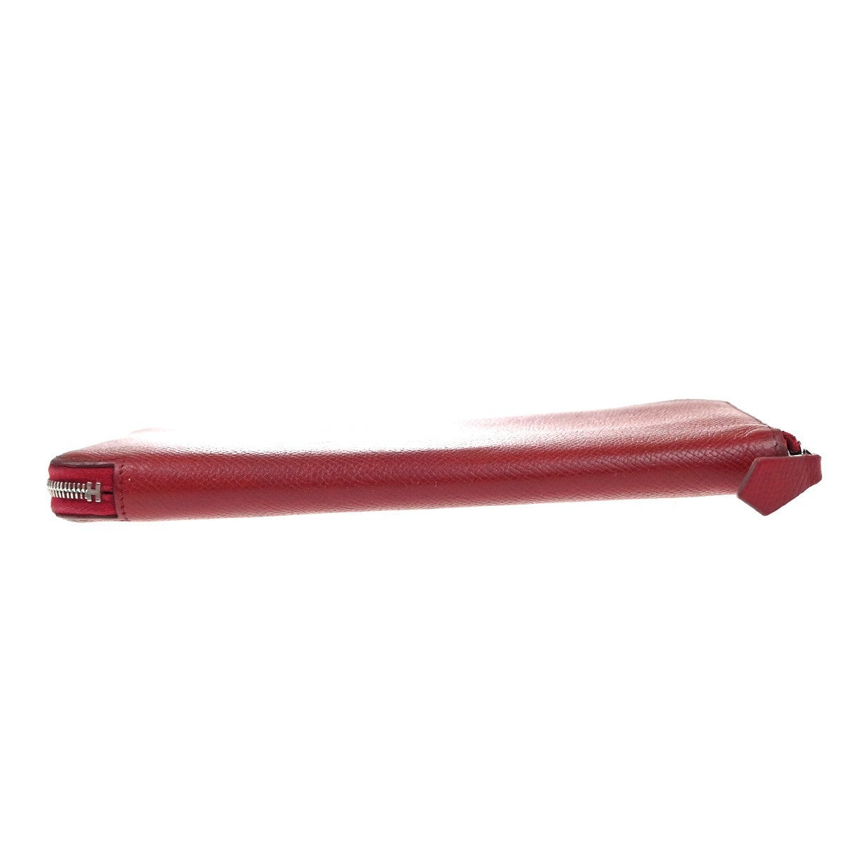 HERMES Azap Silk In Long Wallet Epsom Leather Red SHW France 35KC599