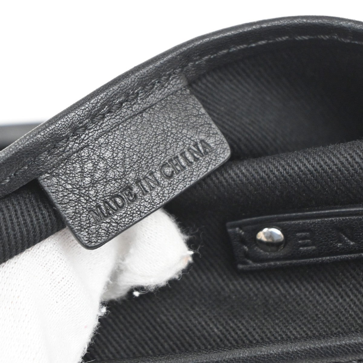 CELINE Logo C Macadam Pattern Boogie Hand Bag Suede Leather Black SHW 34MA429