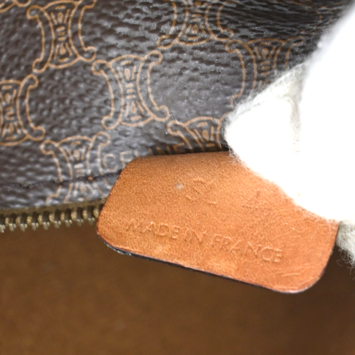 CELINE Logo Macadam Pattern Travel Hand Boston Bag PVC Leather Brown 32TA092