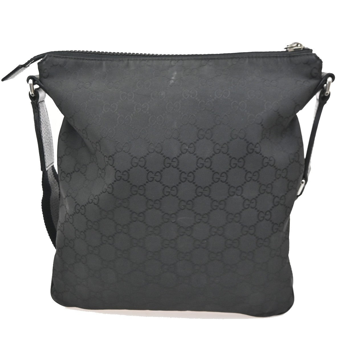 GUCCI  Logo GG Pattern Shoulder Bag Canvas Leather Black SHW Italy 62CA784