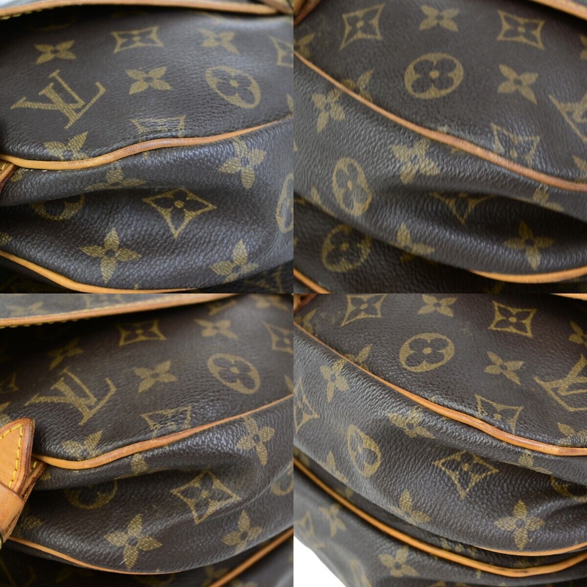 LOUIS VUITTON Logo Saumur 30 Shoulder Bag Monogram Leather Brown M42256 88ED062