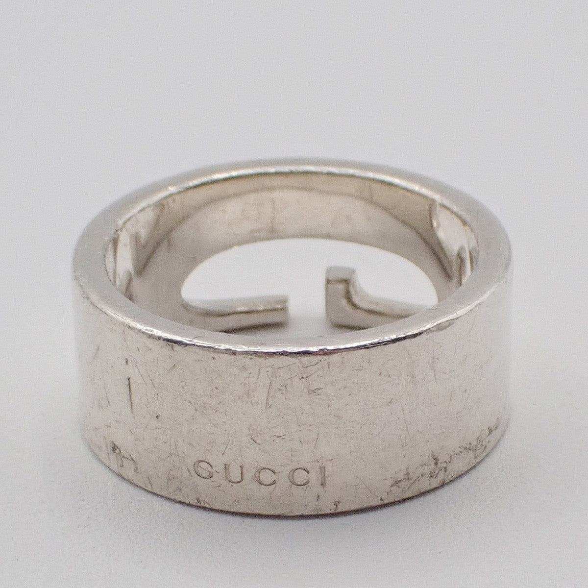 GUCCI G Logo Ring Silver 925 Size 21 Italy Accessory 07EG248