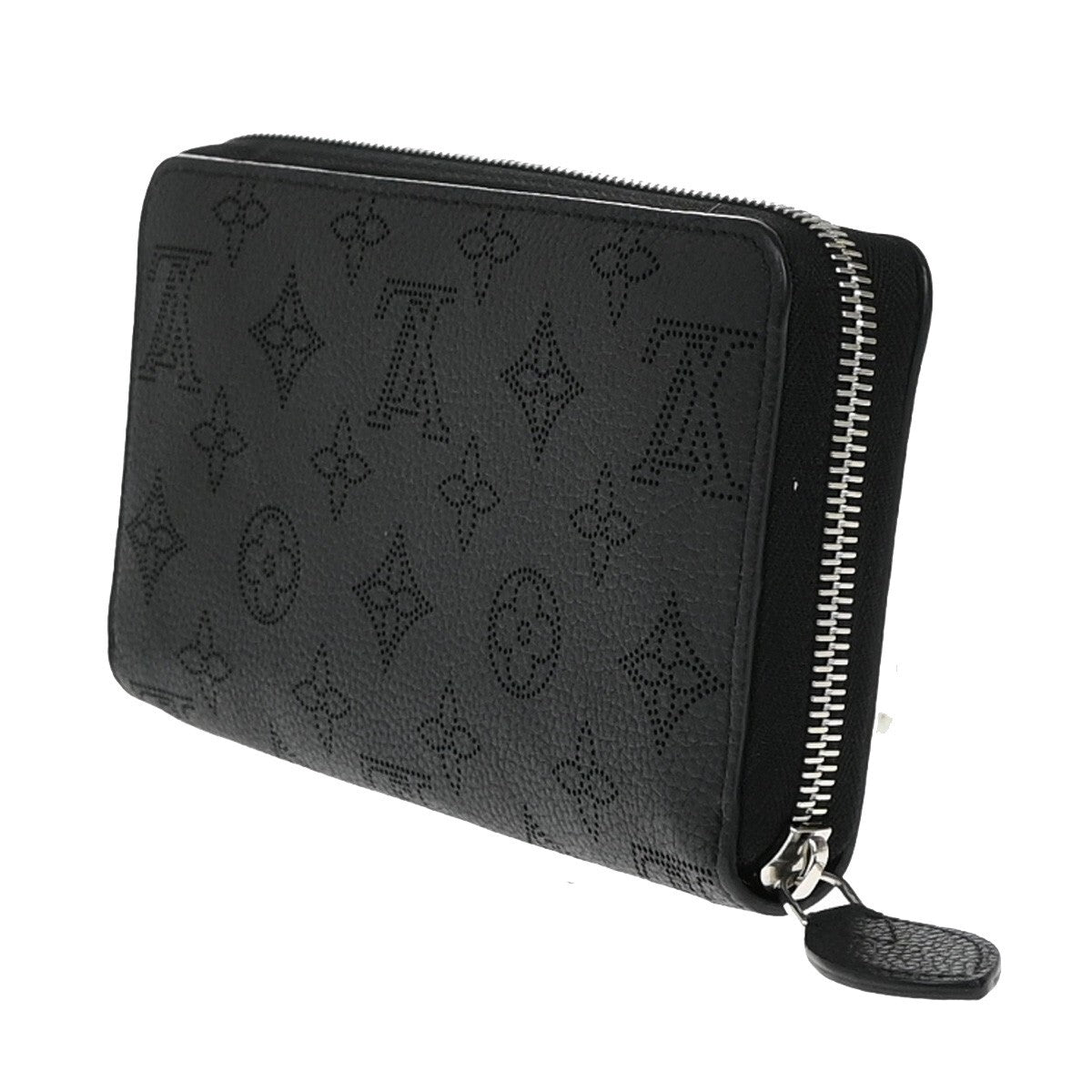 LOUIS VUITTON Zippy Long Wallet Monogram Mahina Leather Black M61867 14EE154