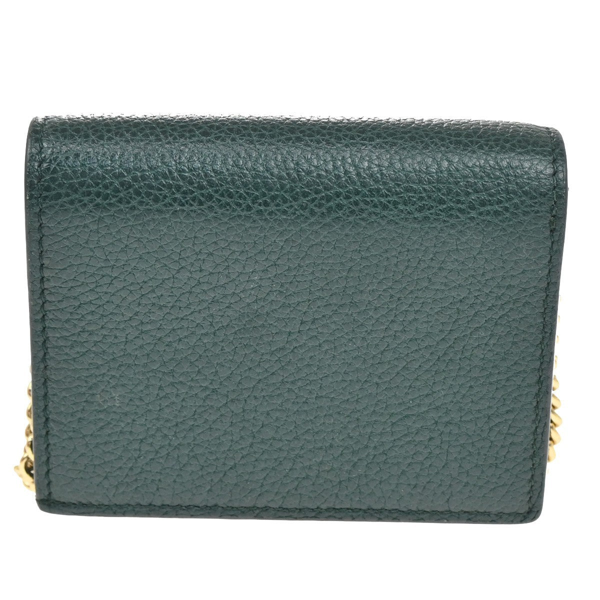 GUCCI G Horsebit Bifold Wallet Leather Green GHW Italy 34RL598