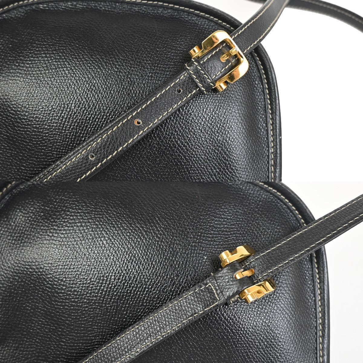 LOEWE Logo Anagram Flap Shoulder Crossbody Bag Leather Black GHW 67ZA356
