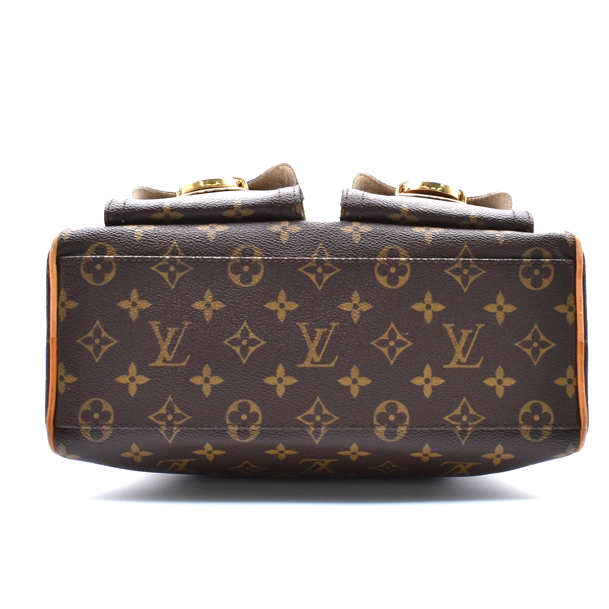 LOUIS VUITTON Manhattan PM Hand Bag Monogram Leather Brown Gold M40026 18AA035