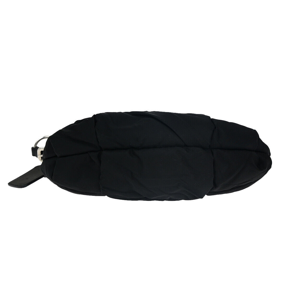 PRADA Logo Crispy Shoulder Bag Nylon Leather Black SHW Italy 17RK079