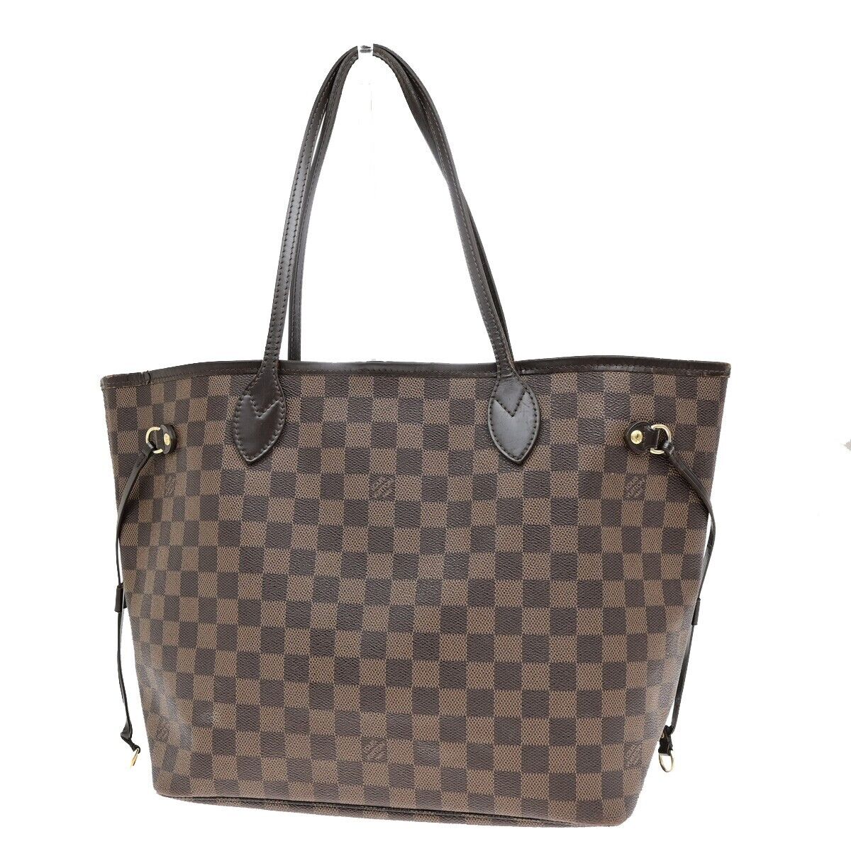 LOUIS VUITTON Neverfull MM Shoulder Tote Bag Damier Leather Brown N51105 13ED784