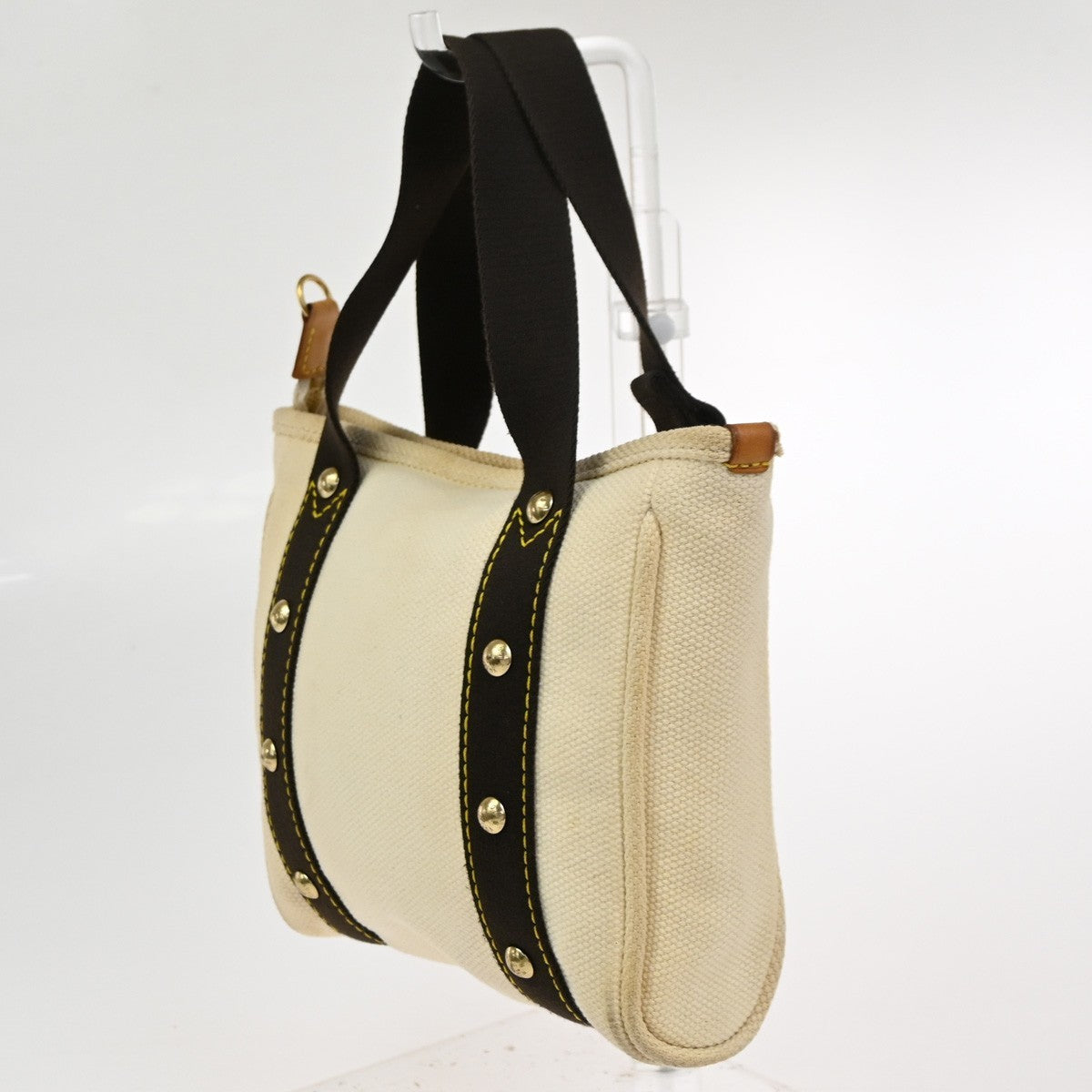 LOUIS VUITTON Cabas PM Hand Bag Antigua Canvas Leather White M40039 67CA998