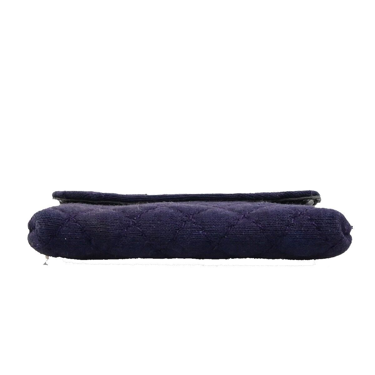 CHANEL Micro Matelasse Pouch Bag Canvas Leather Navy Blue GHW Accessory 73KA444