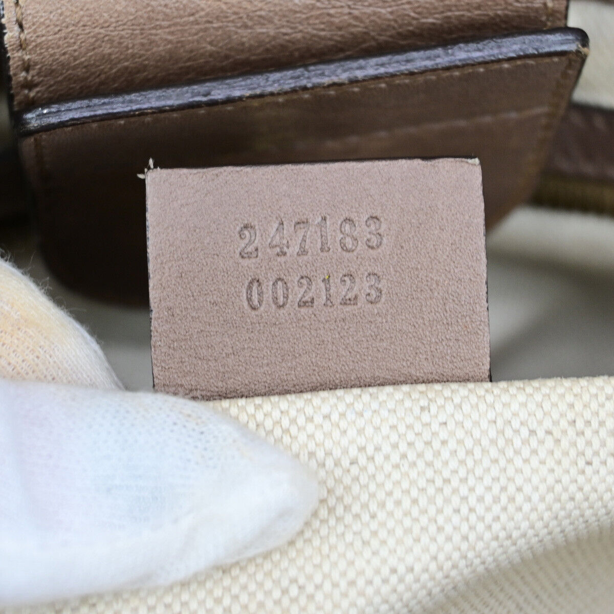 GUCCI Logo GG Running Tote Shoulder Bag Leather Brown Italy 39SJ471