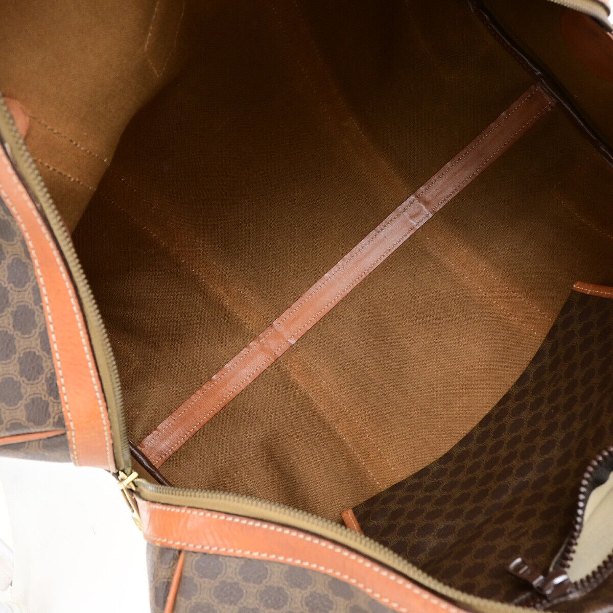 CELINE Logo Macadam Pattern Travel Hand Bag PVC Leather Brown GHW Italy 01YG640