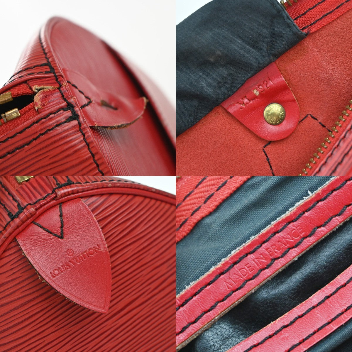 LOUIS VUITTON LV Logo Speedy 30 Travel Hand Bag Epi Leather Red M43007 70RQ073