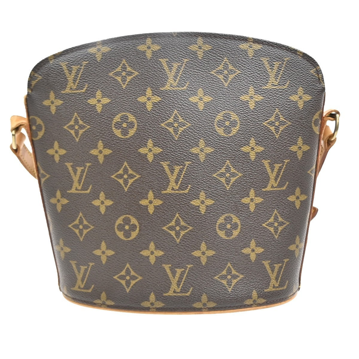 LOUIS VUITTON Logo Drouot Shoulder Bag Monogram Leather Brown M51290 76PA003