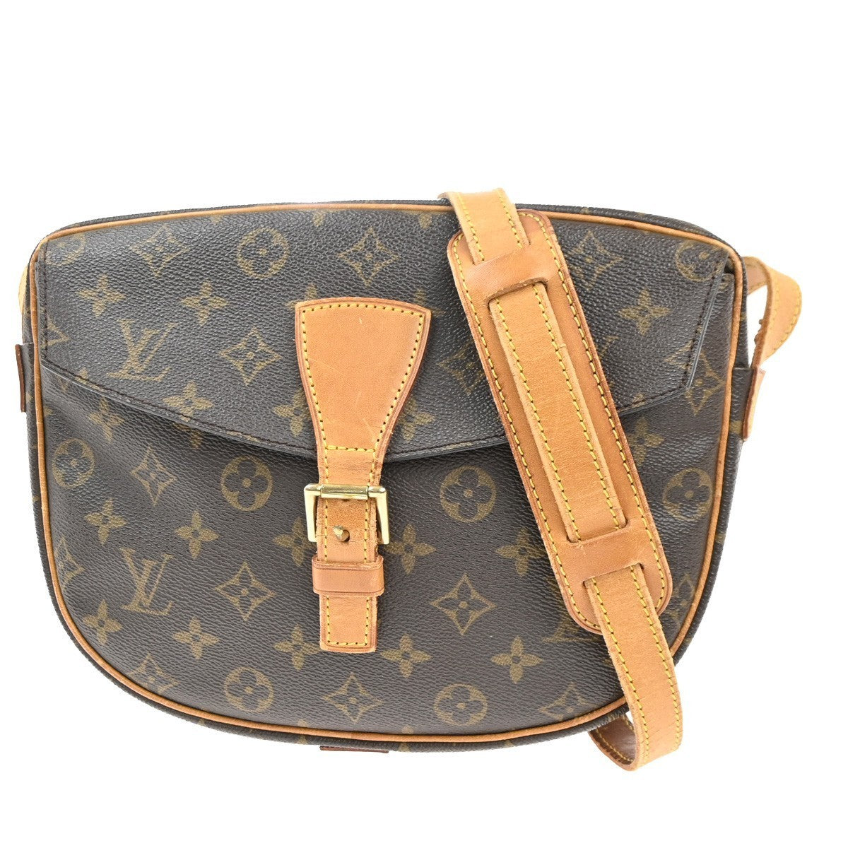 LOUIS VUITTON Jeune Fille GM Shoulder Bag Monogram Leather Brown M51225 73MA366