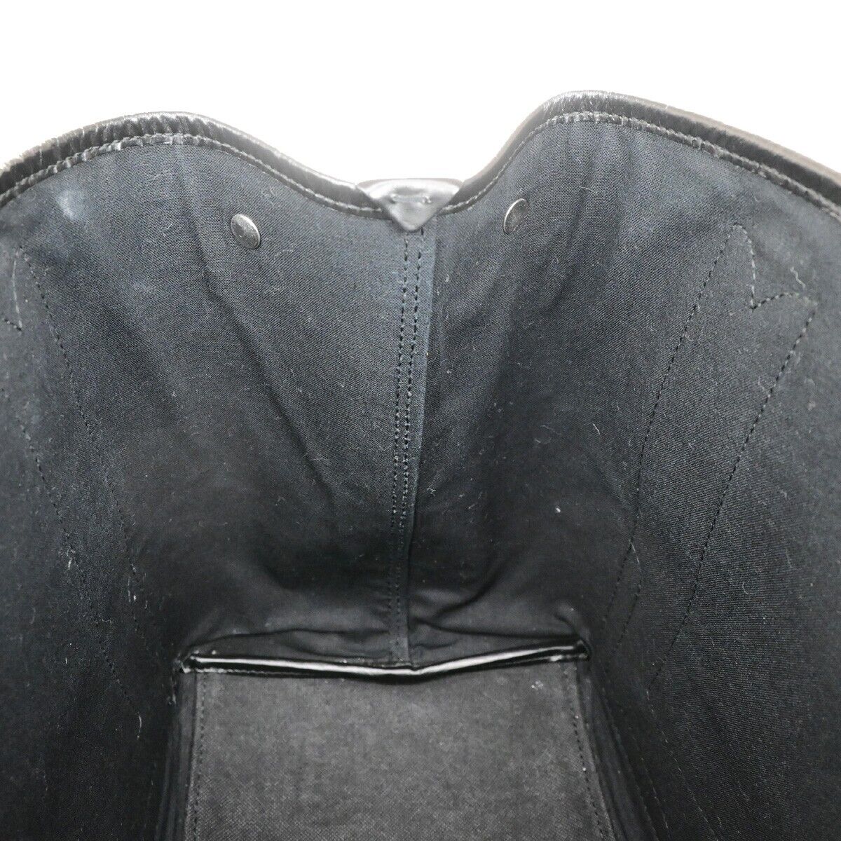 BALENCIAGA Navy Cabas S Hand Tote Bag Canvas Leather Black SHW Italy 32ED210