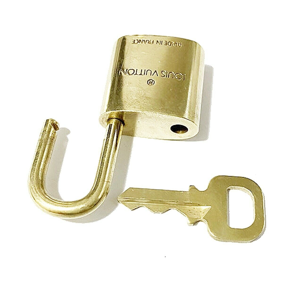 LOUIS VUITTON LV 10 SET PADLOCK KEY BAG CHARM CADENA GOLD-PLATED FRANCE 35MT270