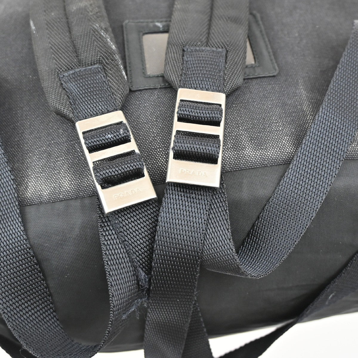 PRADA Logo Tessuto Backpack Bag Nylon Black Nero SHW Italy 38KB617