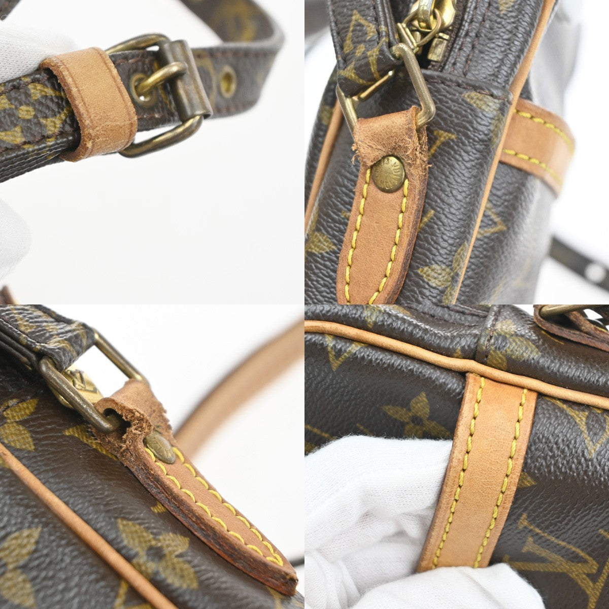 LOUIS VUITTON Danube Shoulder Bag Monogram Leather Brown France M45266 30KC812