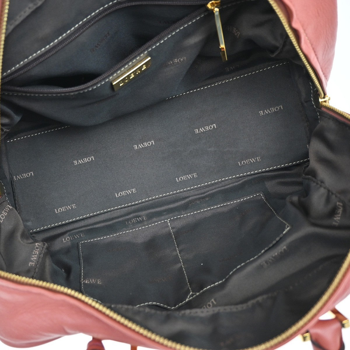 LOEWE Logo Anagram Amazona Hand Bag Leather Pink GHW Spain 92CA337