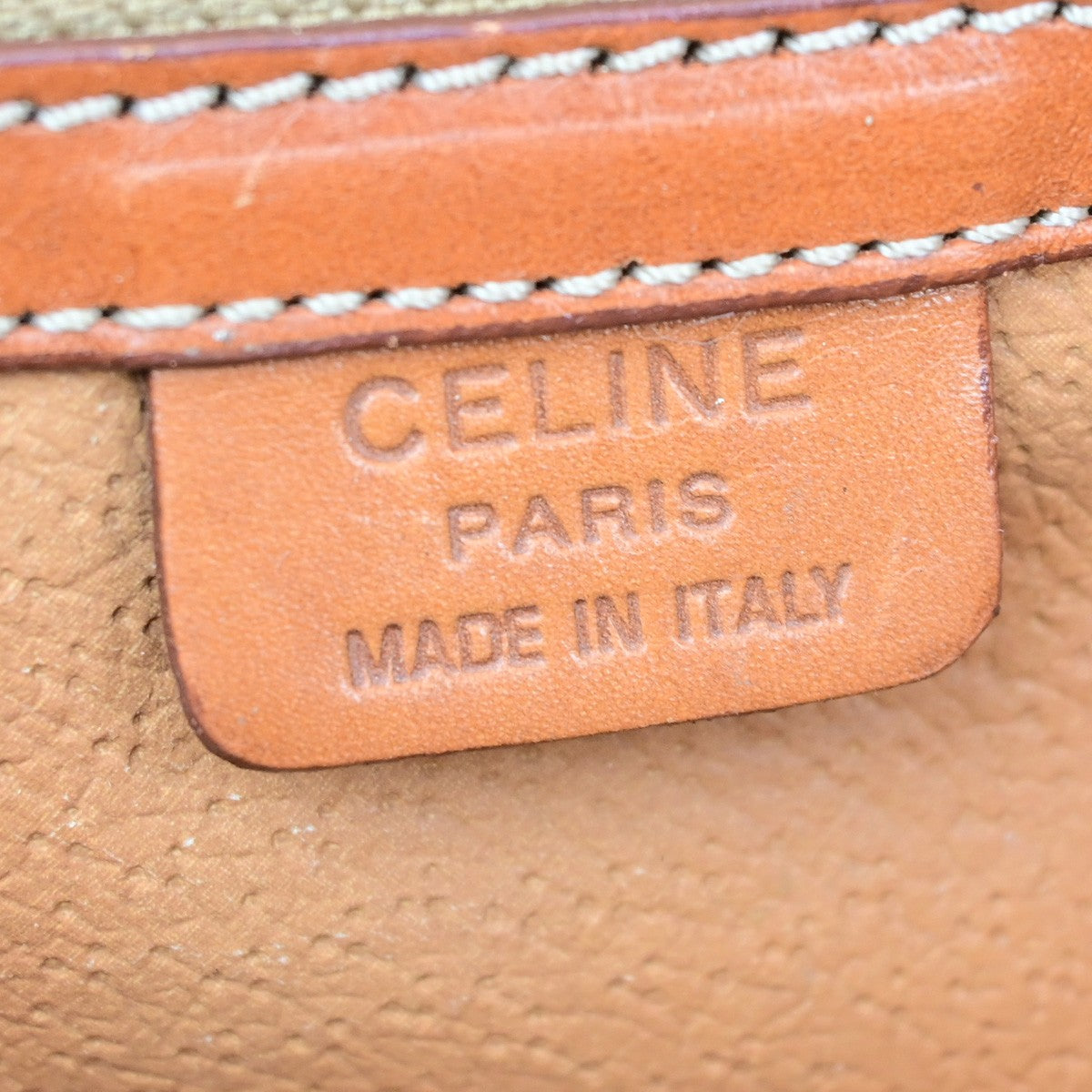 CELINE Logo Macadam Pattern Hand Bag PVC Leather Brown GHW Italy 60YH140