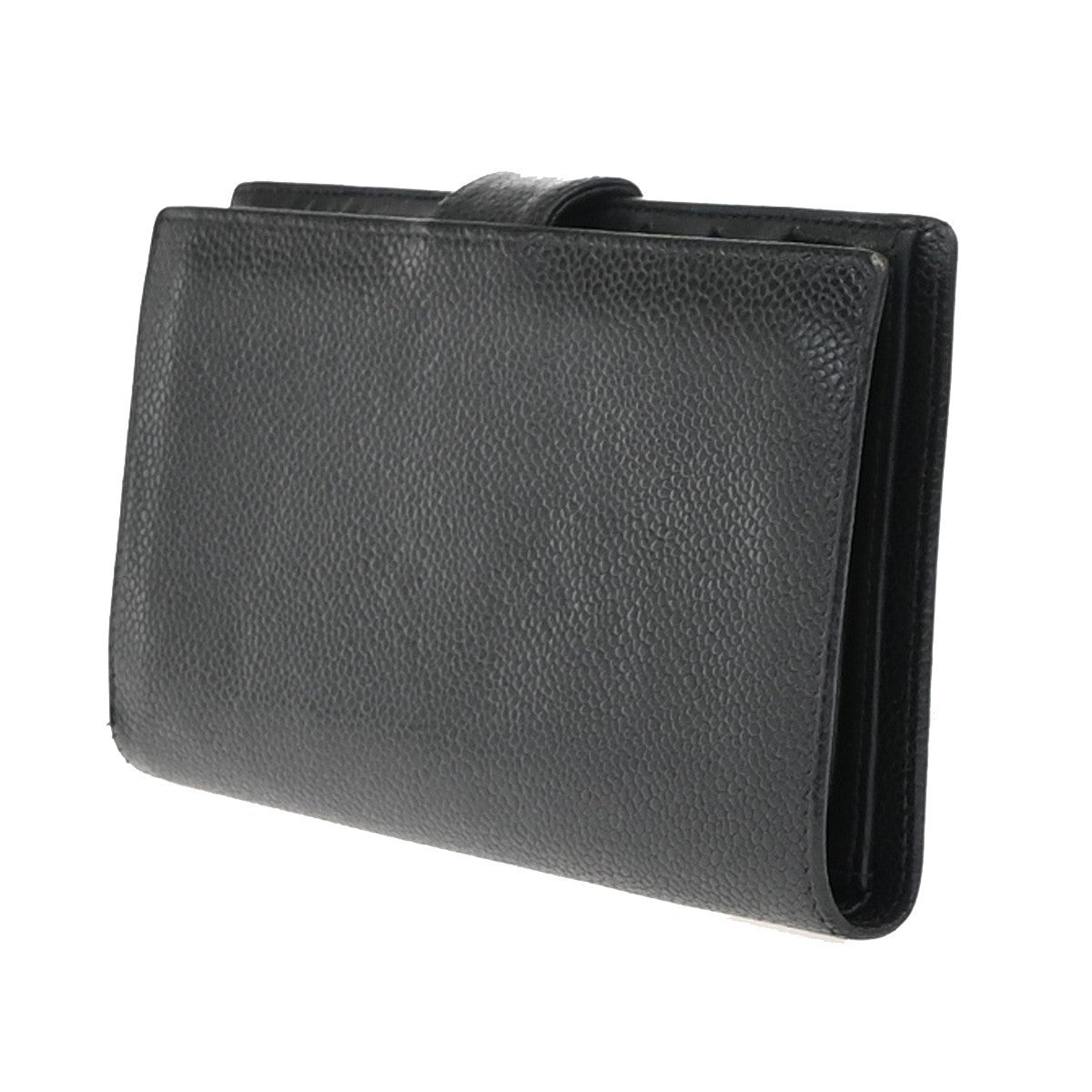CHANEL CC Timeless Bifold Long Wallet Grained Leather Black GHW France 69KC691