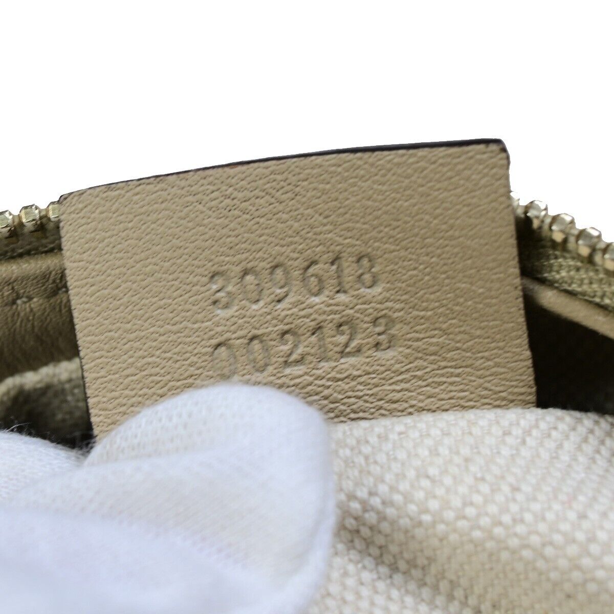 GUCCI Micro GG Guccissima Shoulder Hand Bag Leather Beige Italy 85EB460