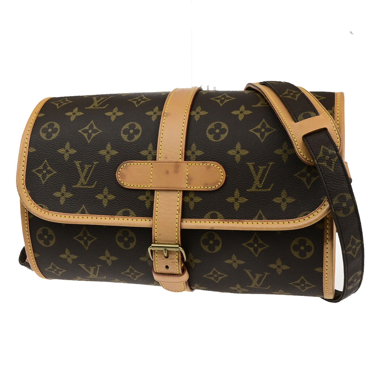 LOUIS VUITTON Logo Marne Shoulder Bag Monogram Leather Brown M51369 14SJ585